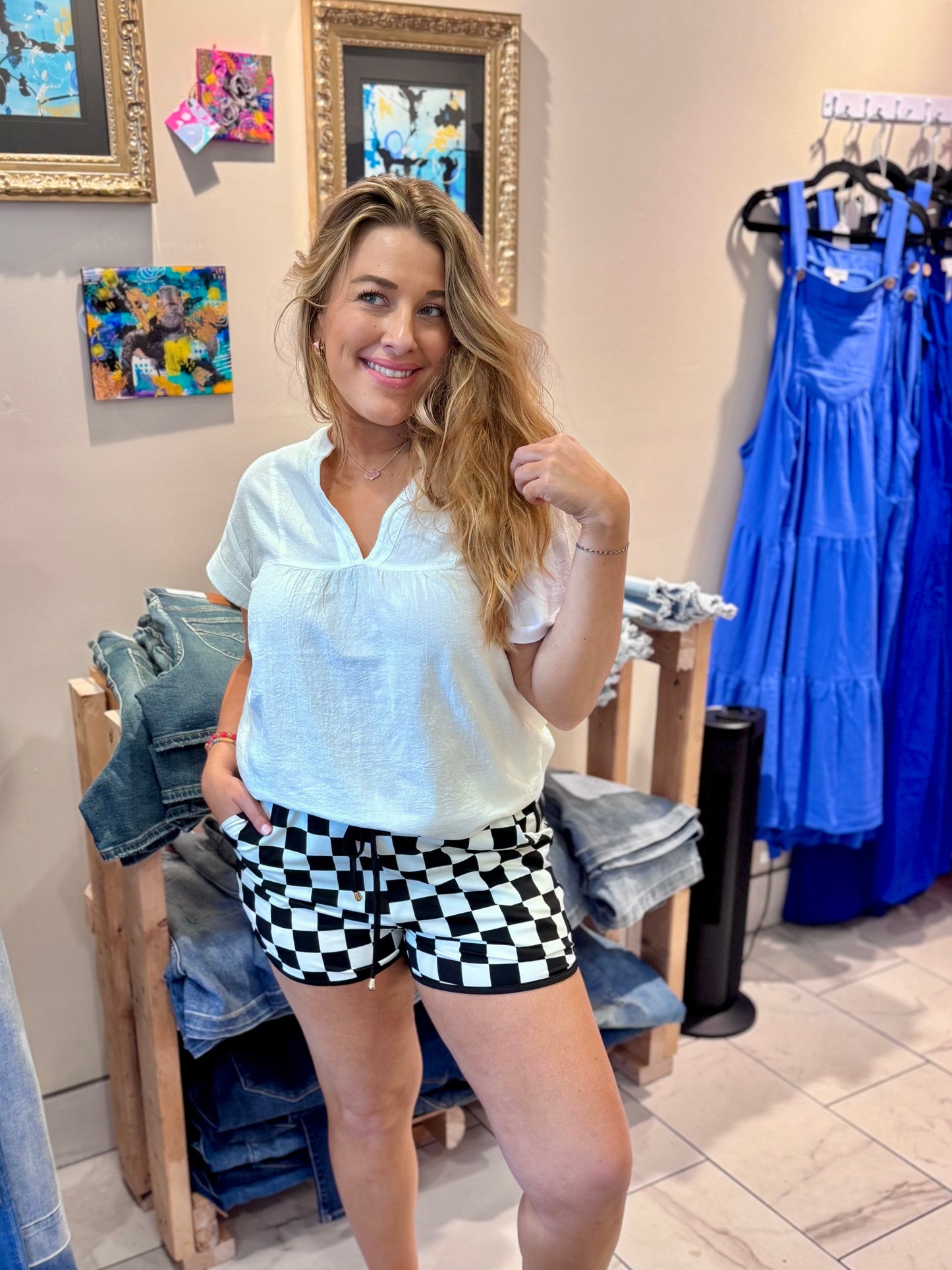 Ready Set Go Checkered shorts