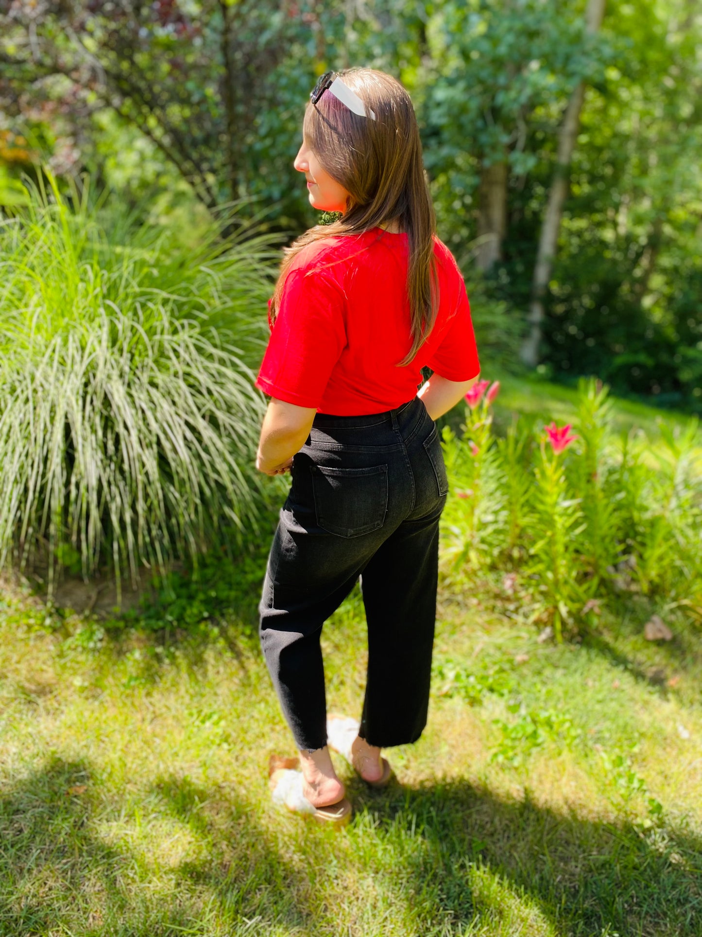 Judy Blue Wide Leg Crops Black