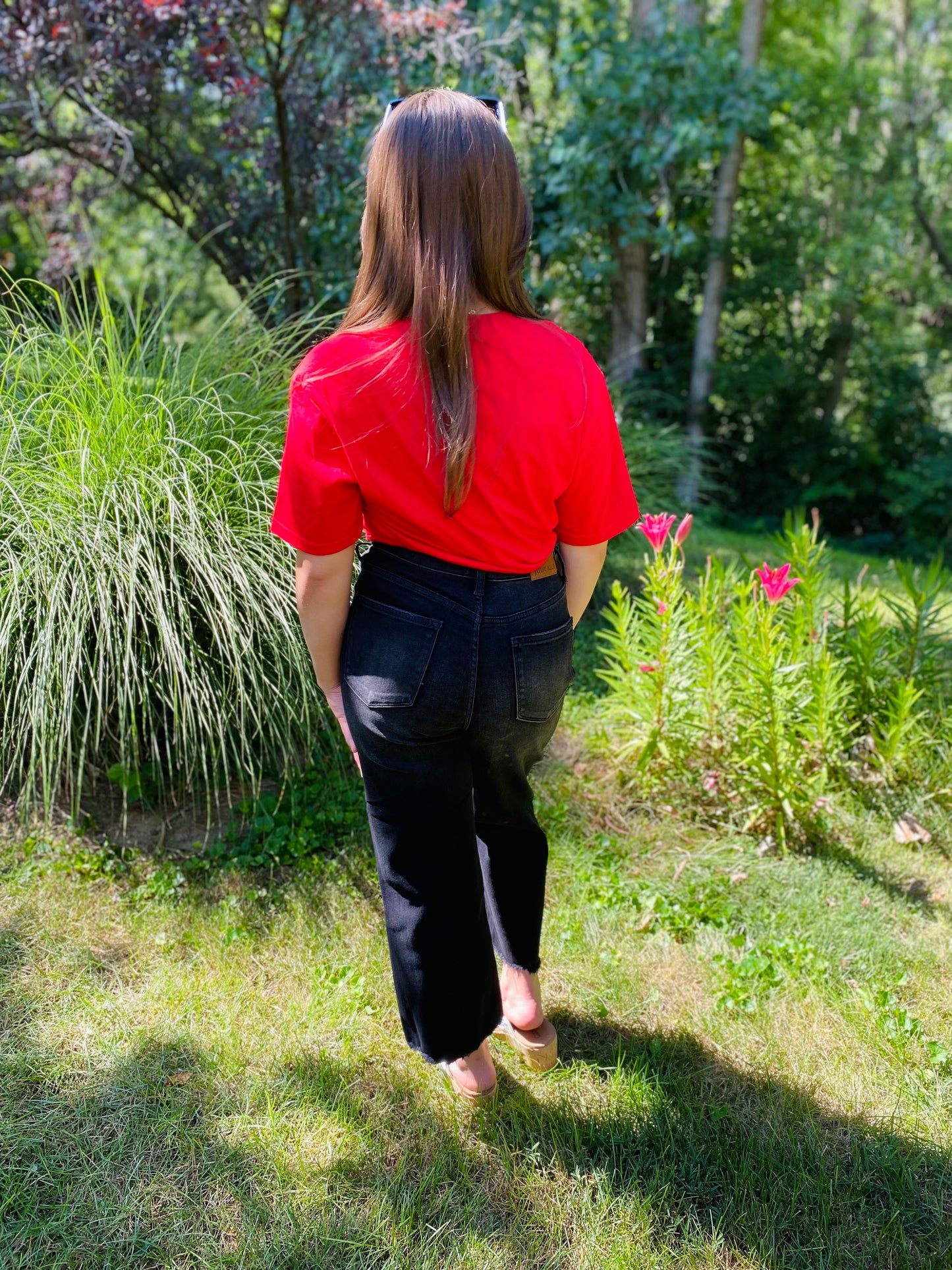 Judy Blue Wide Leg Crops Black