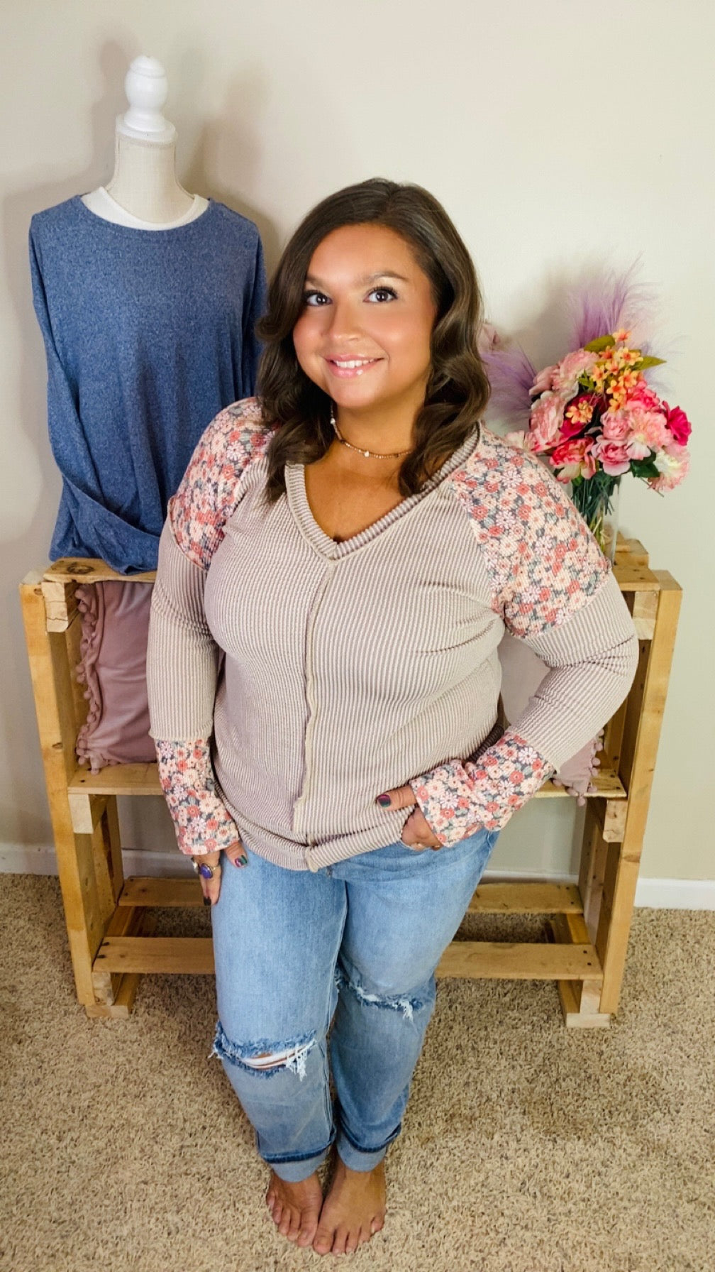 Wildflower Waffle Knit Top