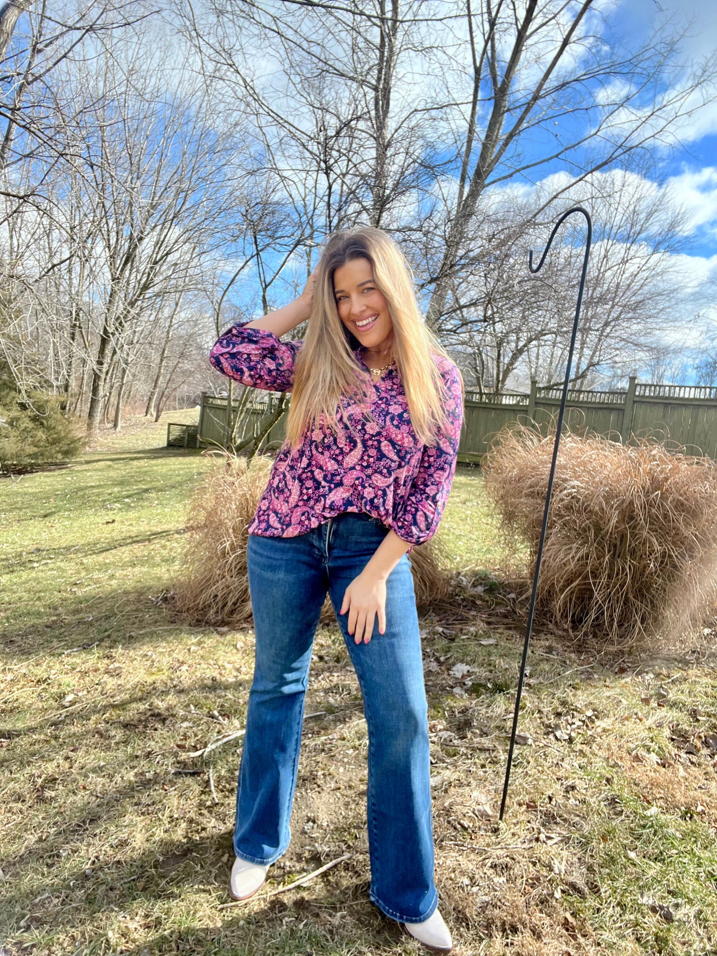 Fuscia Paisley Lizzy Top