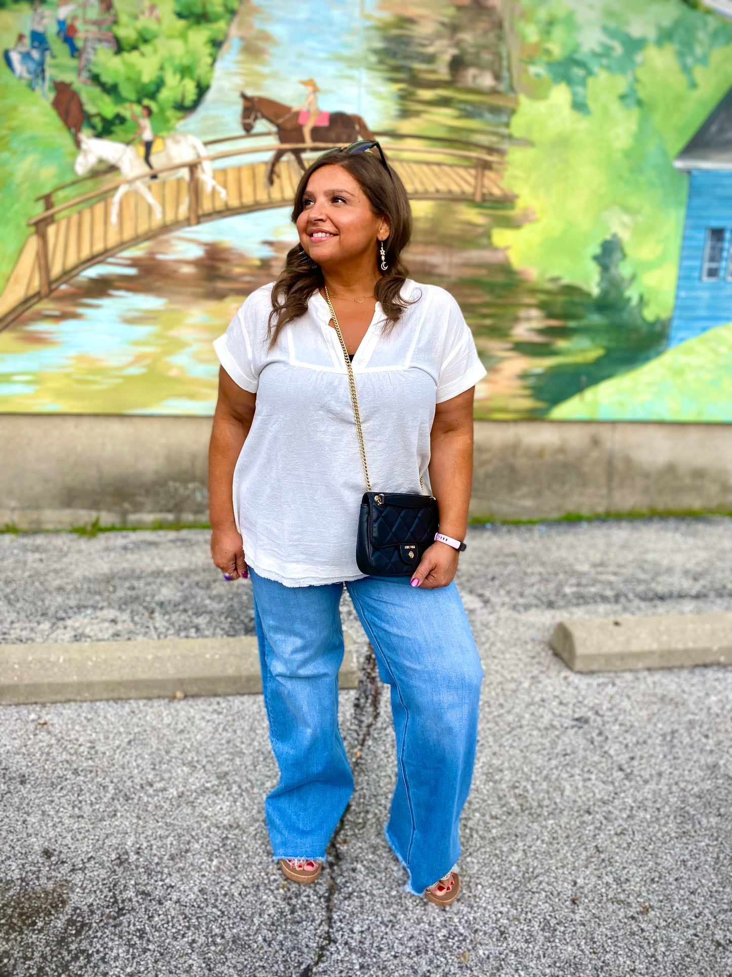 Jo HR Wide Leg Raw Hem Jeans