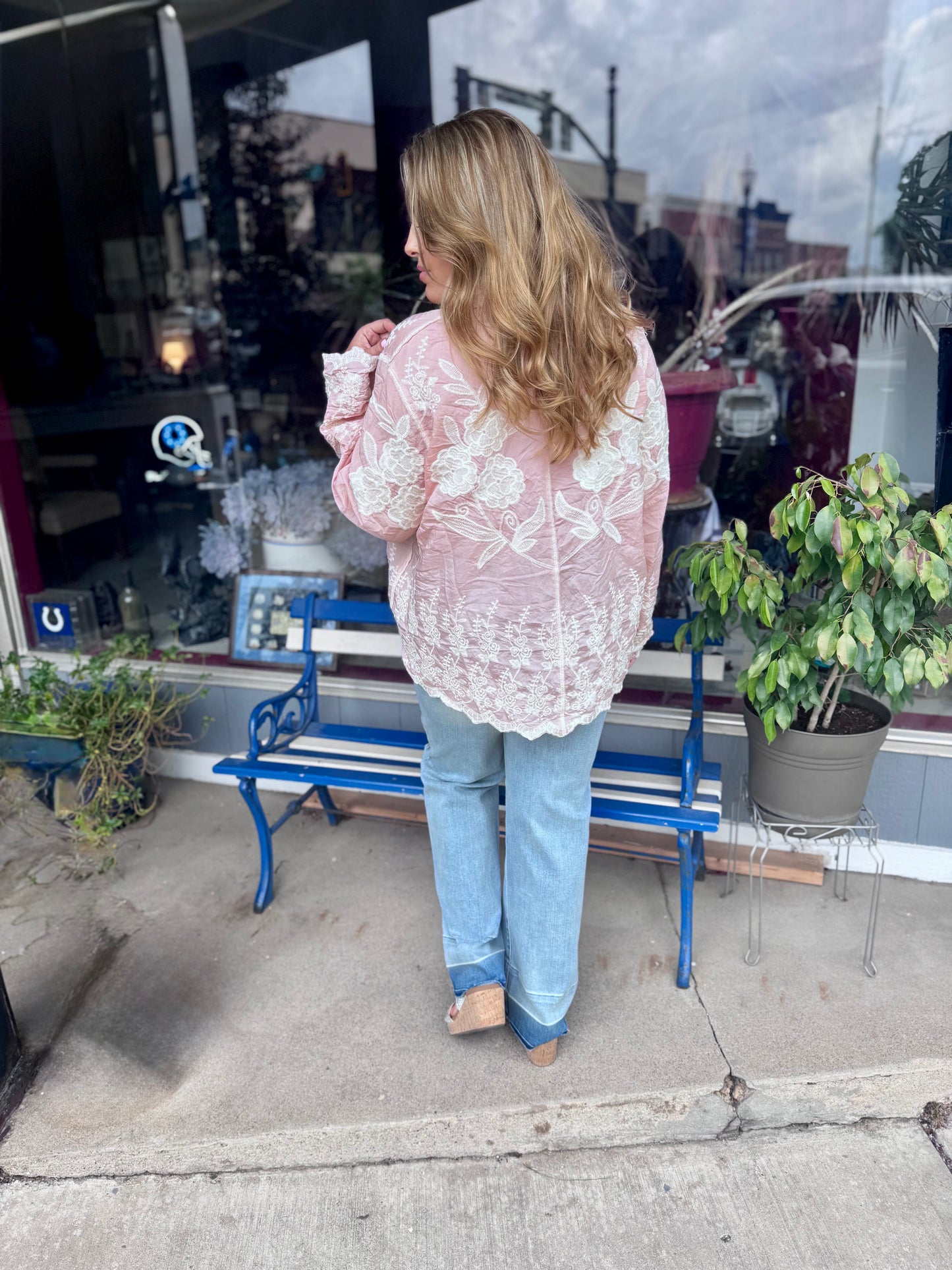 Pink Crochet Embroidered Beauty