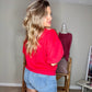 Scarlett Red Puff Sleeve