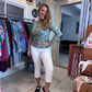 Judy Blue White Cuffed Capris Skinny Fit