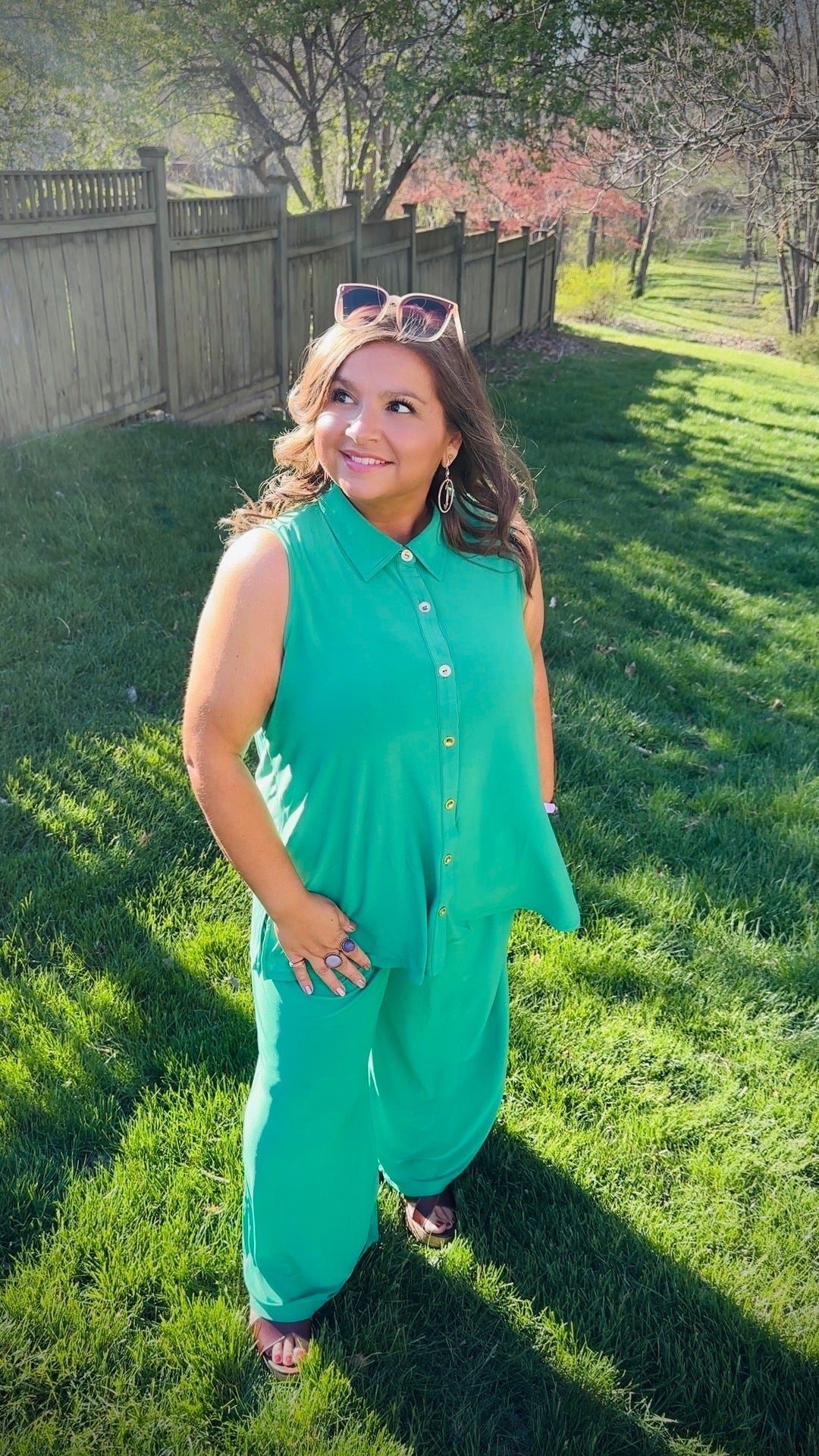 Dear Scarlett Kelly Green Pantsuit