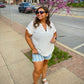 Judy Blue MR Star & Stripe Bleach Shorts