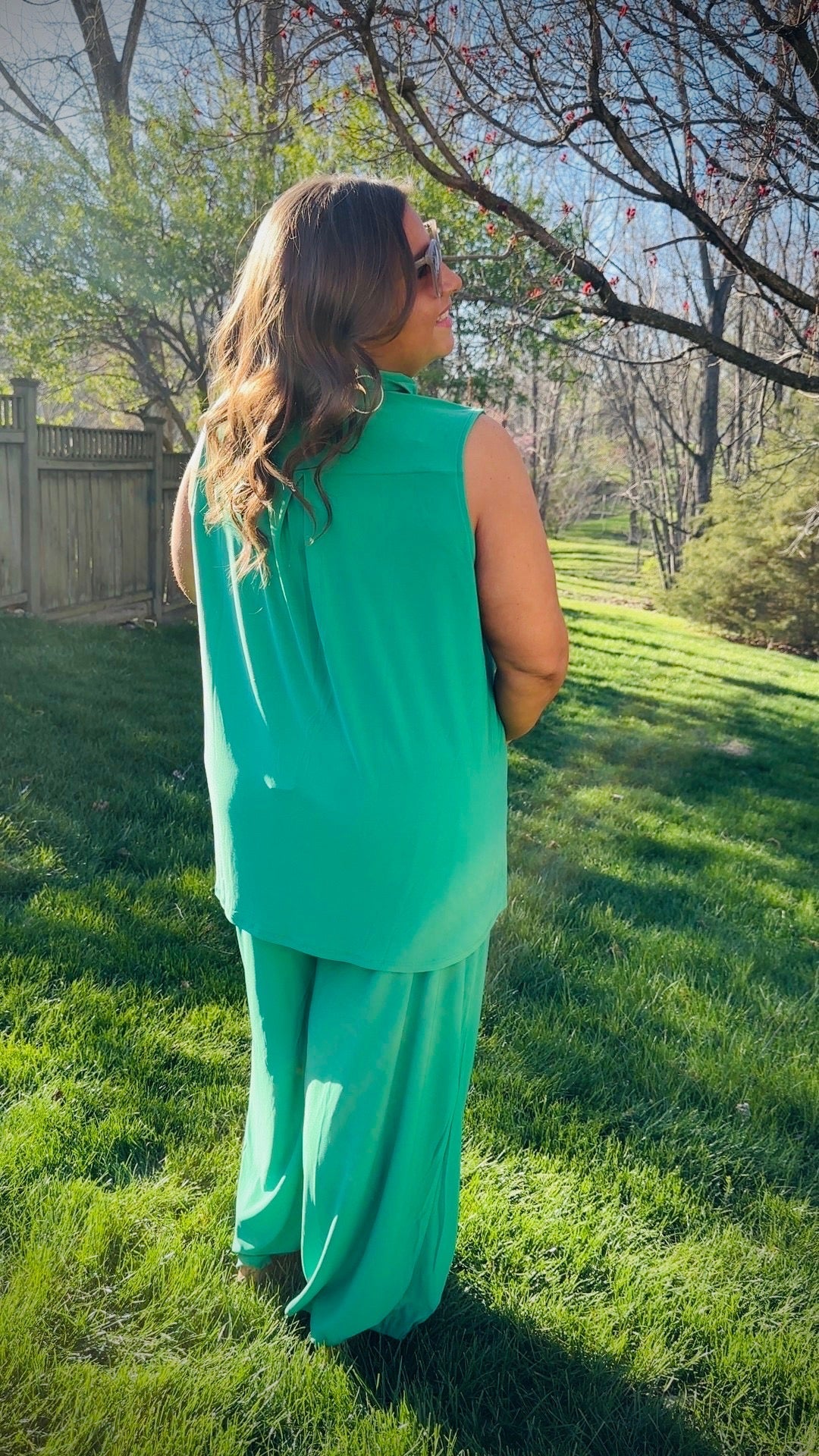 Dear Scarlett Kelly Green Pantsuit