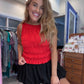 Red Hot Smocked Top