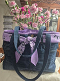 Lavender Denim Tote Set