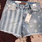 Judy Blue MR Star & Stripe Bleach Shorts