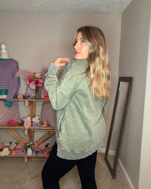 Acid Wash Sweatshirts with Pockets