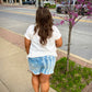 Judy Blue MR Star & Stripe Bleach Shorts