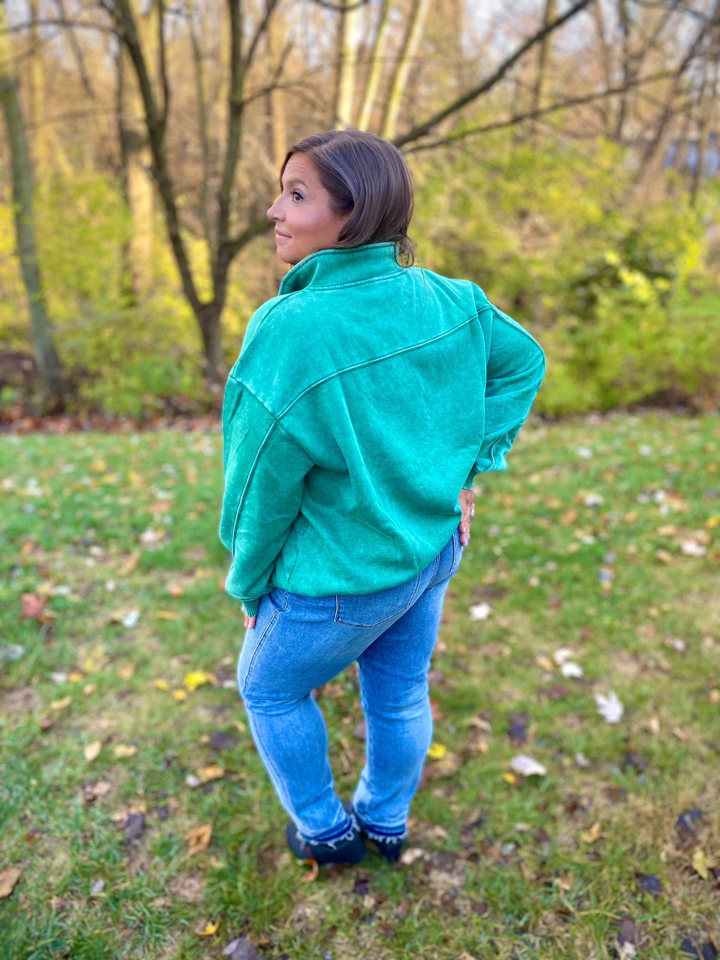 Green Day 1/4 Zip Sweater