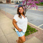 Judy Blue MR Star & Stripe Bleach Shorts