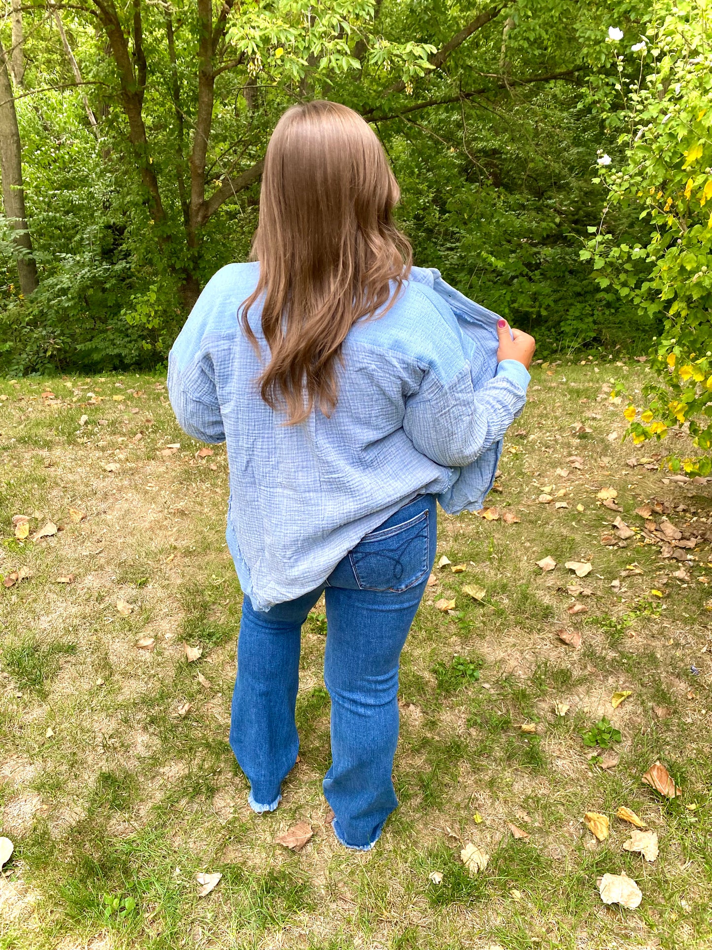 Denim Craze Mineral Washed Gauze Shacket