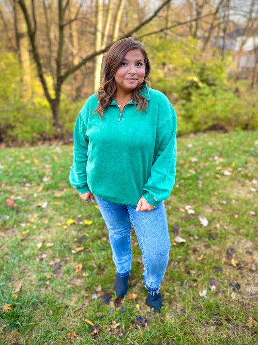 Green Day 1/4 Zip Sweater