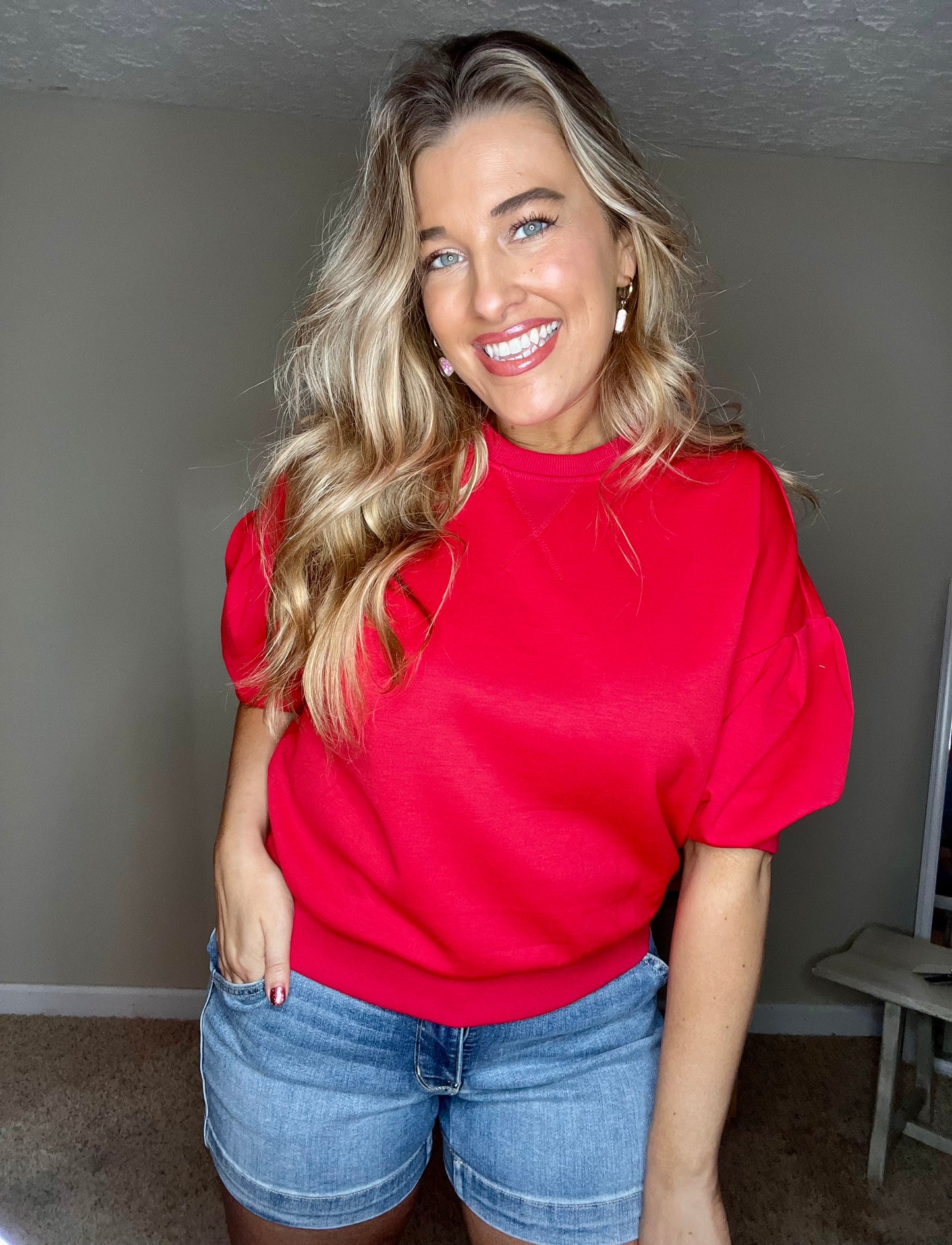 Scarlett Red Puff Sleeve