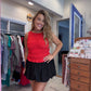 Red Hot Smocked Top