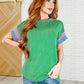 It's an Ego Thing Cable Ribbed Knit Top in Kelly Green