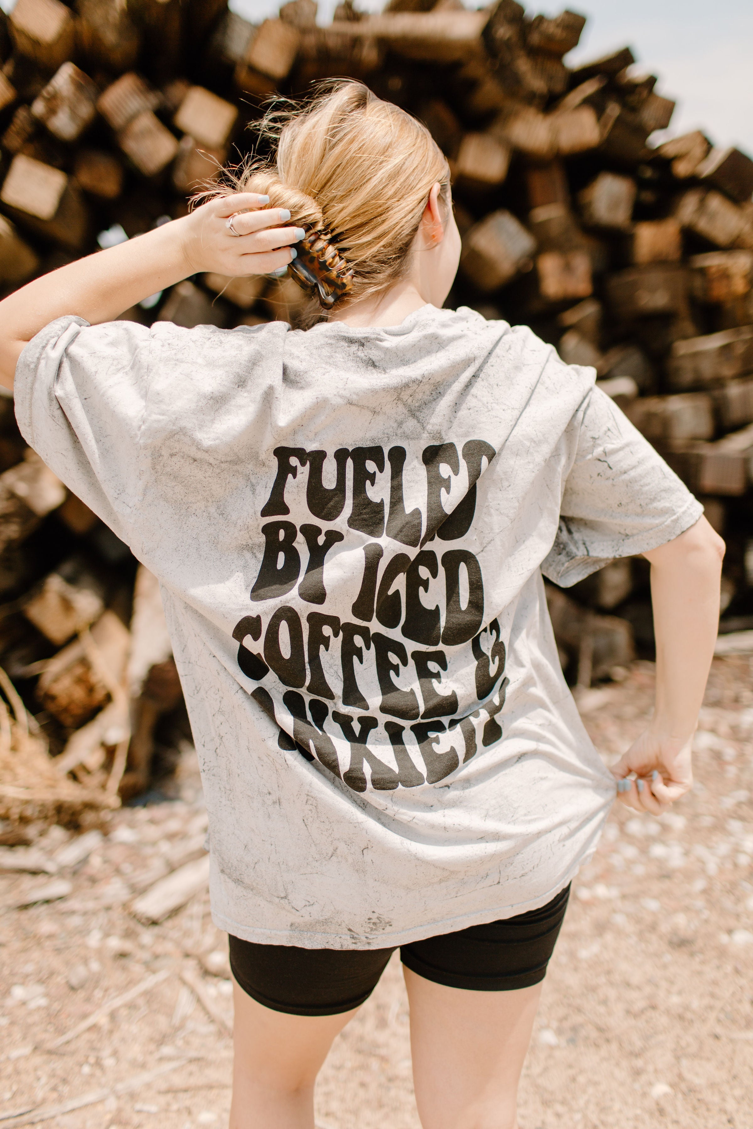 Fueled by iced coffee and anxiety Graphic Tee or Sweatshirt