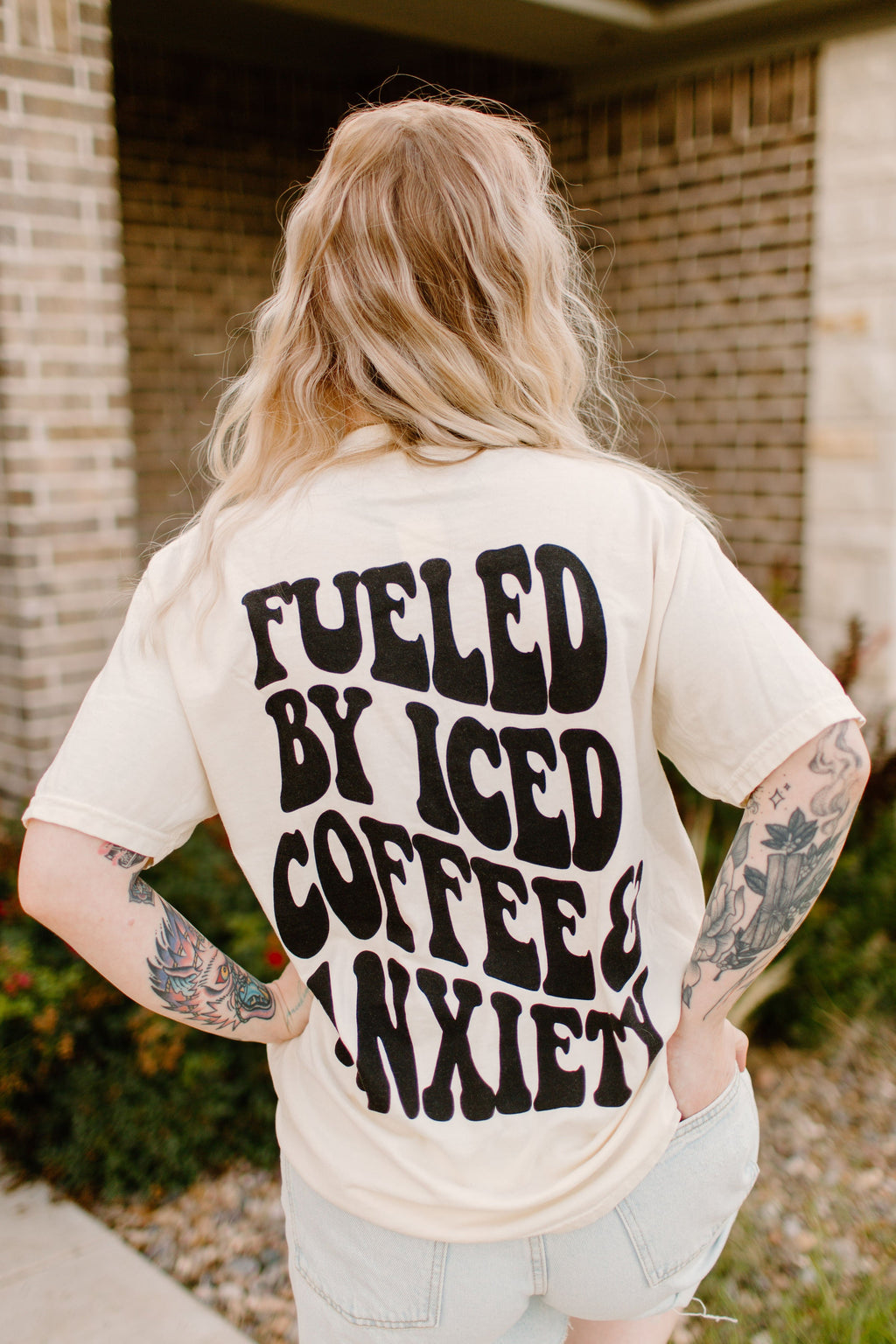 Fueled by iced coffee and anxiety Graphic Tee or Sweatshirt