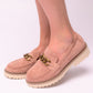 Literally Loafers in Blush Faux Suede
