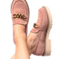 Literally Loafers in Blush Faux Suede