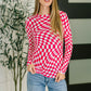 PREORDER: Sheer Long Sleeve Checkered Layering Top in Three Colors