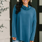 Travel Destination Cowl Neck Pullover in Dark Teal