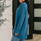 Travel Destination Cowl Neck Pullover in Dark Teal