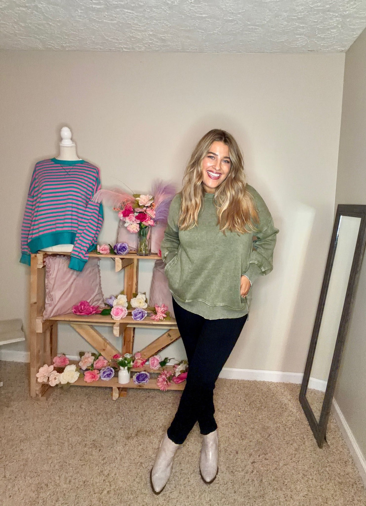 Acid Wash Sweatshirts with Pockets - TheRusticAttic