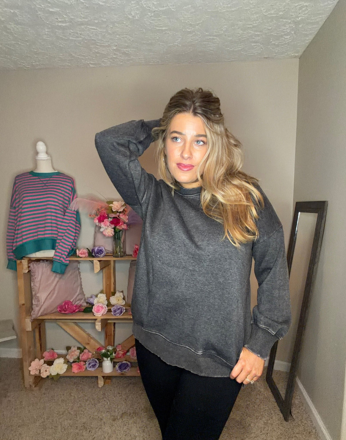 Acid Wash Sweatshirts with Pockets - TheRusticAttic