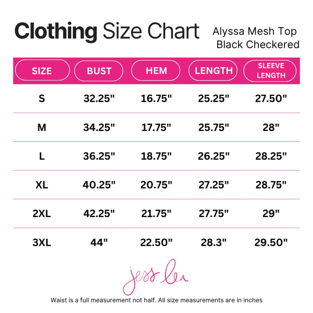 Alyssa Mesh Top- Black Checkered