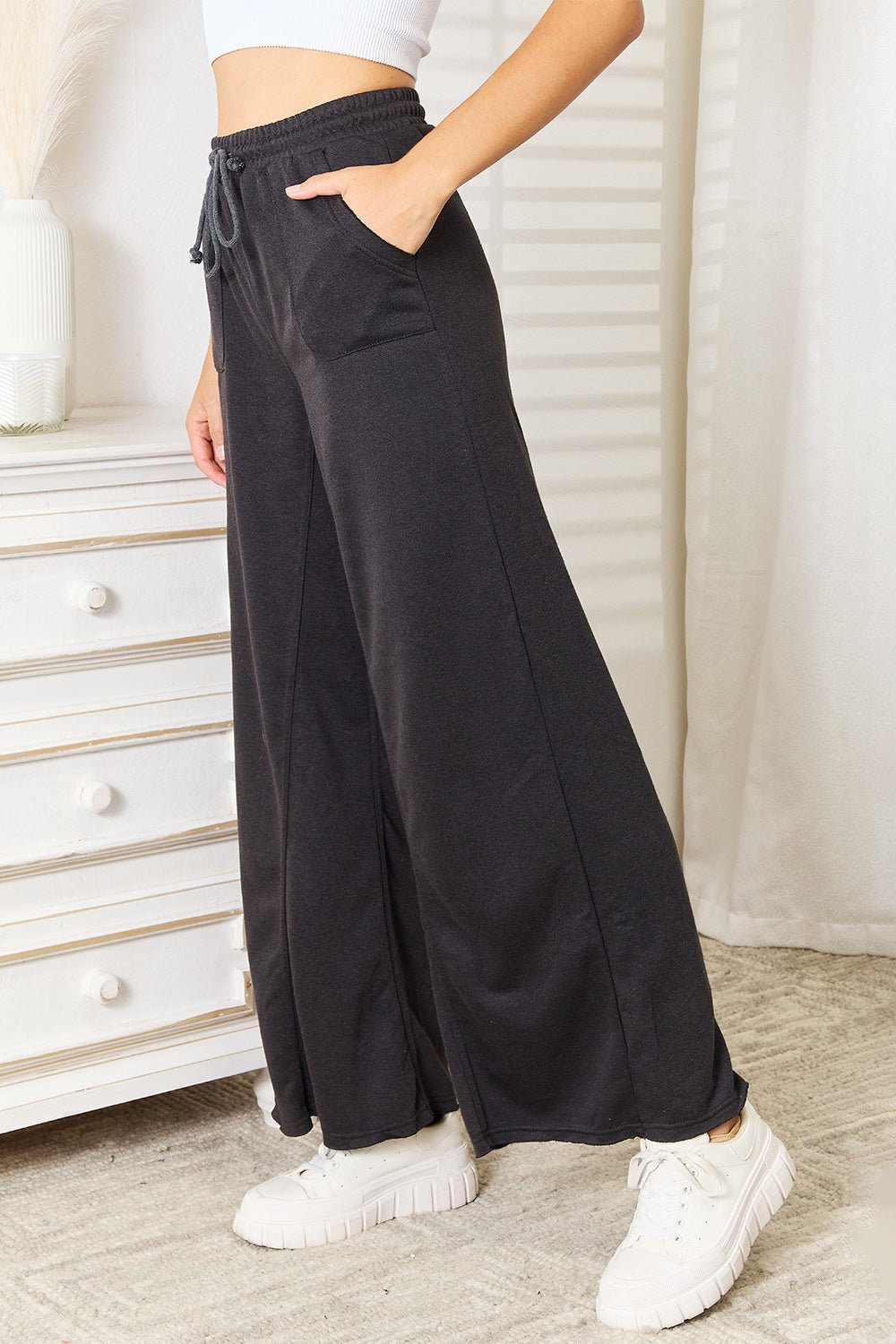 Basic Bae Wide Leg Pocketed Pants - TheRusticAttic