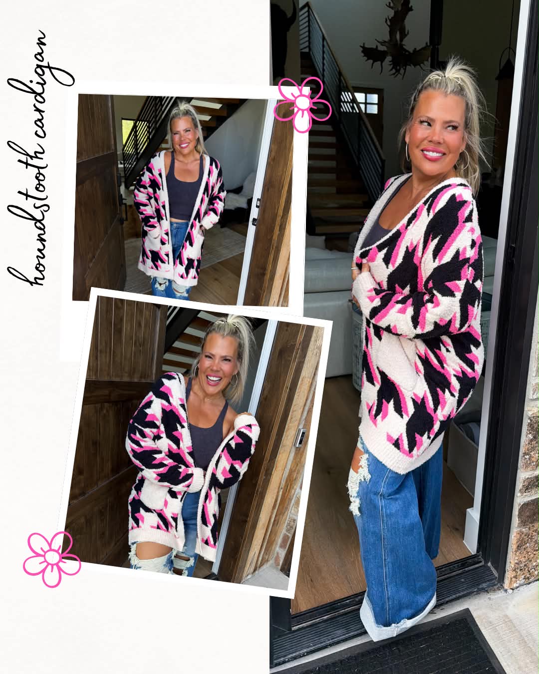 Blakeley PREORDER- HOUNDSTOOTH CLOUD CARDIGAN - TheRusticAttic