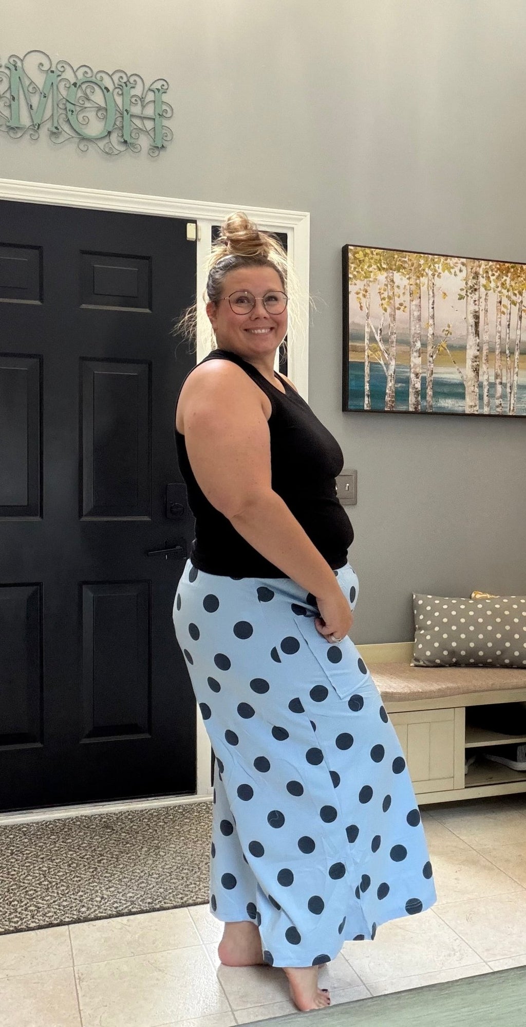 Blue Polka Dot Wide-Leg Pants - TheRusticAttic