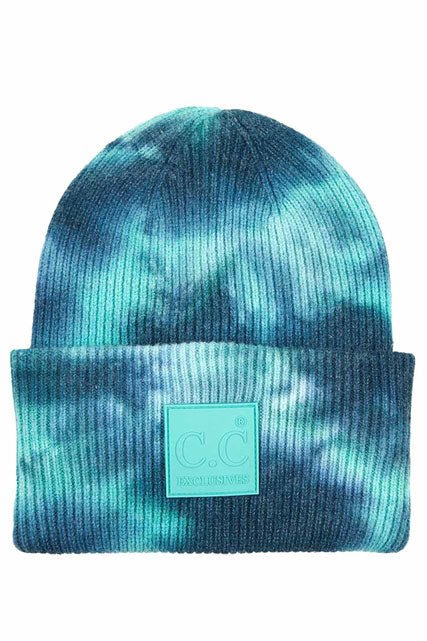 C.C Women's Tie Dye Beanie Hats With Rubber Patch - TheRusticAttic