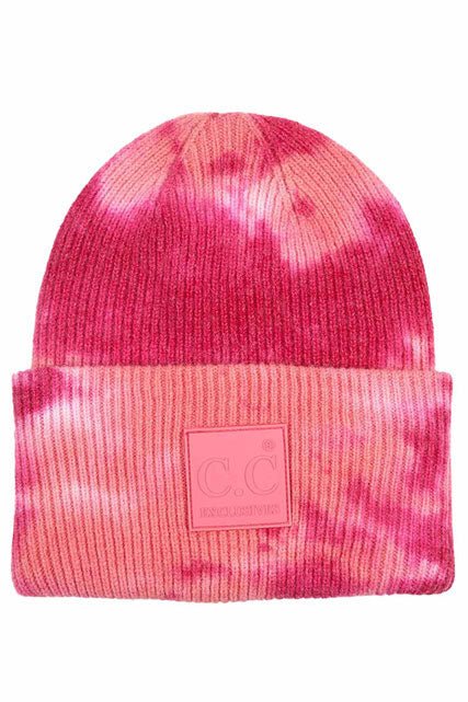 C.C Women's Tie Dye Beanie Hats With Rubber Patch - TheRusticAttic