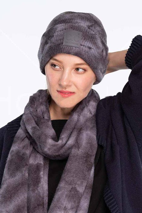 C.C Women's Tie Dye Beanie Hats With Rubber Patch - TheRusticAttic