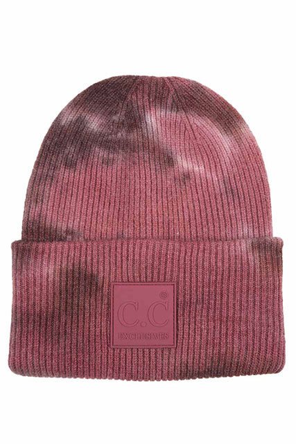 C.C Women's Tie Dye Beanie Hats With Rubber Patch - TheRusticAttic
