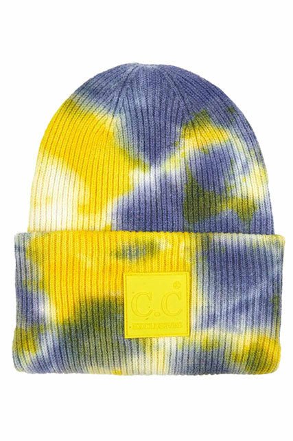 C.C Women's Tie Dye Beanie Hats With Rubber Patch - TheRusticAttic