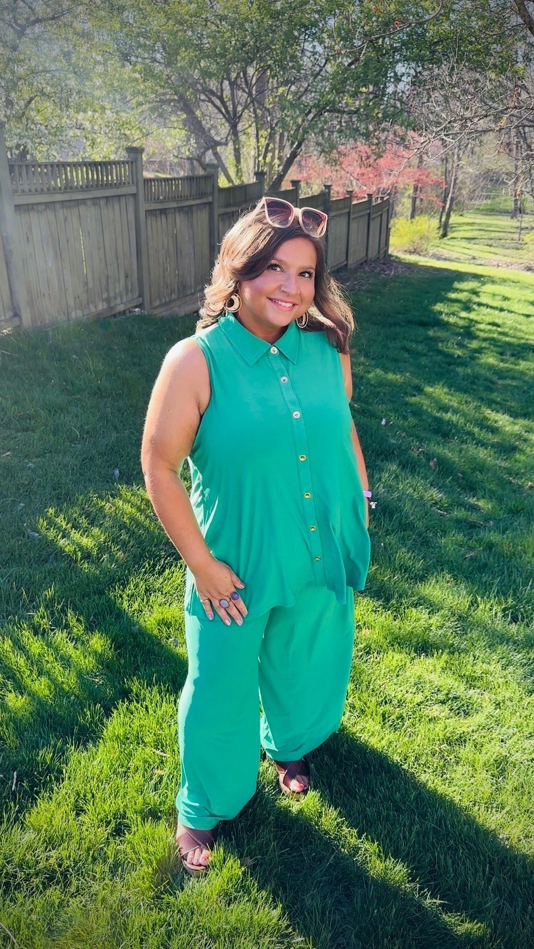 Dear Scarlett Kelly Green Pantsuit