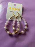 Emma Lavender Beaded Hoop Earrings - TheRusticAttic