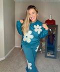 Floral Applique Drawstring Jogger Pants - TheRusticAttic