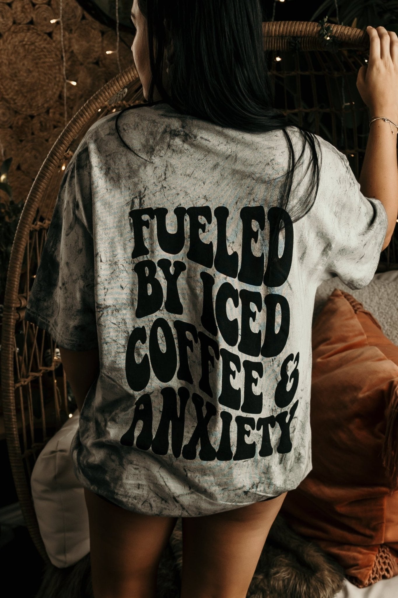 Fueled by iced coffee and anxiety Graphic Tee or Sweatshirt - TheRusticAttic