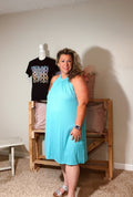 Green Flowy Dress (Curvy) - TheRusticAttic