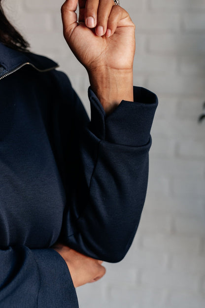 Hamptons Travel Half Zip Pullover in Navy - TheRusticAttic