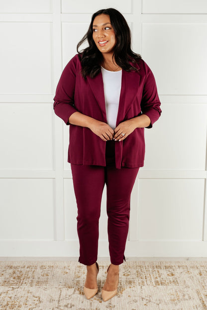 Magic Ankle Crop Skinny Pants in Wine - TheRusticAttic