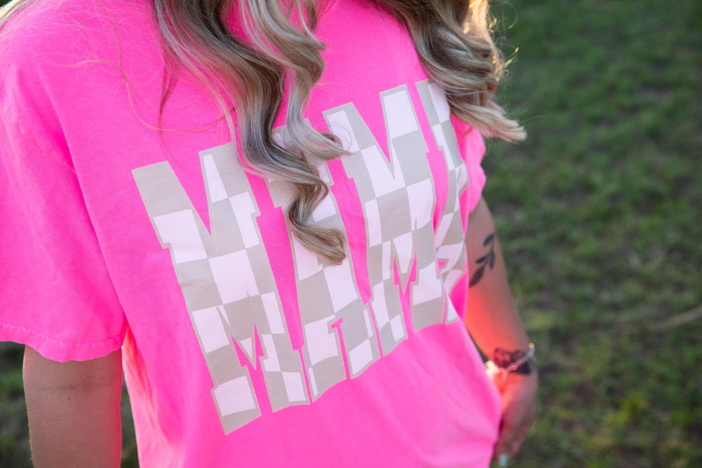 Mama Checkered Graphic Tee - TheRusticAttic